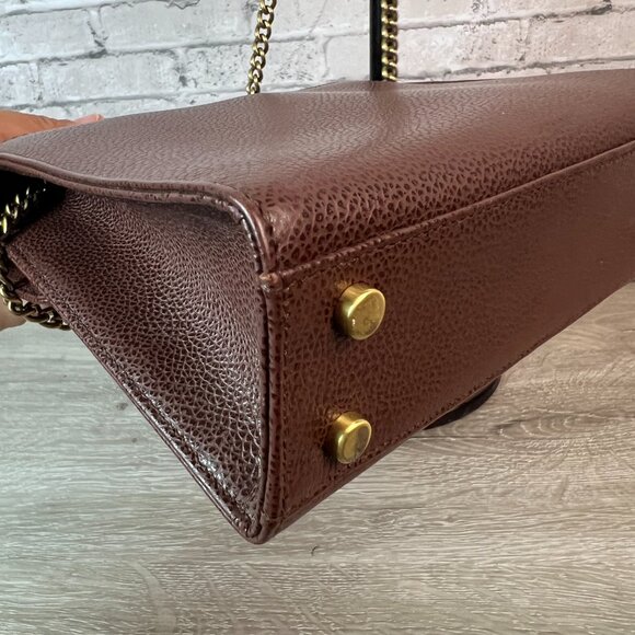 Coach Gracie Mini Size Brown Pebbled Leather Top Handle Bag Classic Formal - Picture 6 of 8